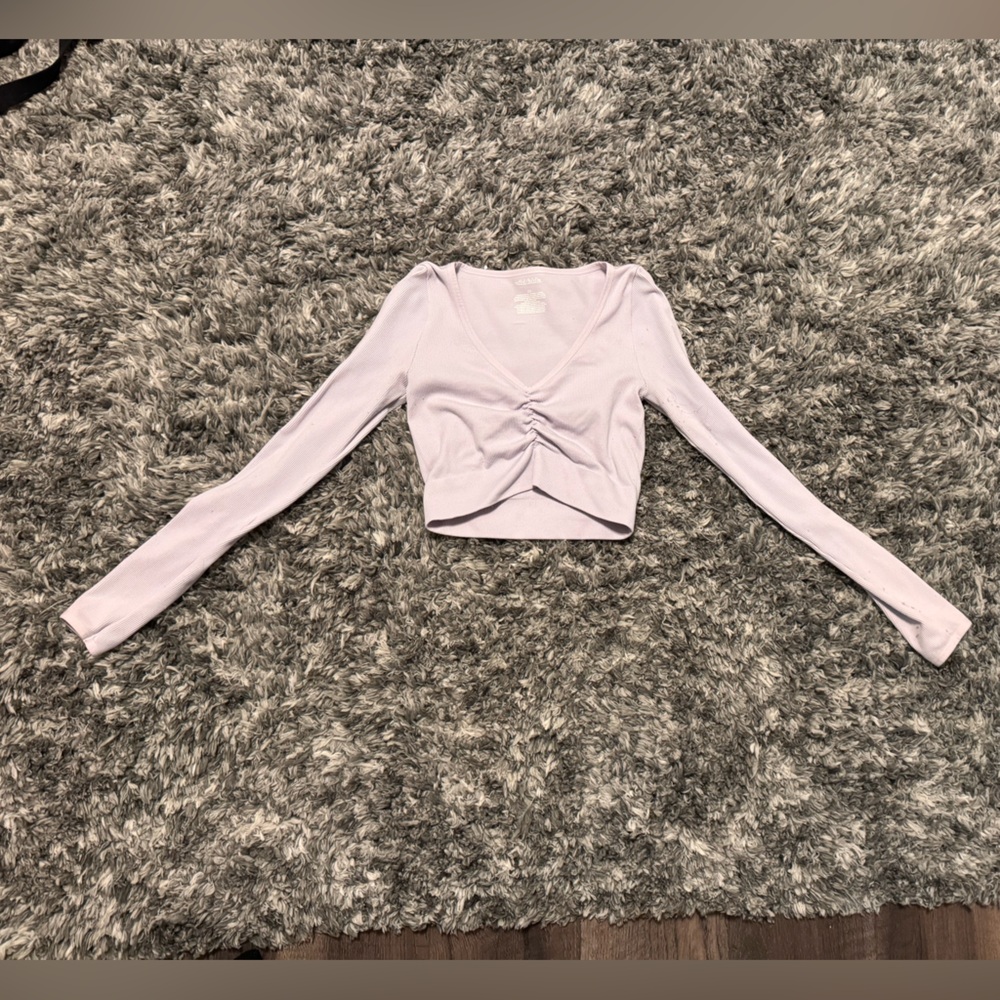 Wild Fable Light Purple Ruched Crop Top